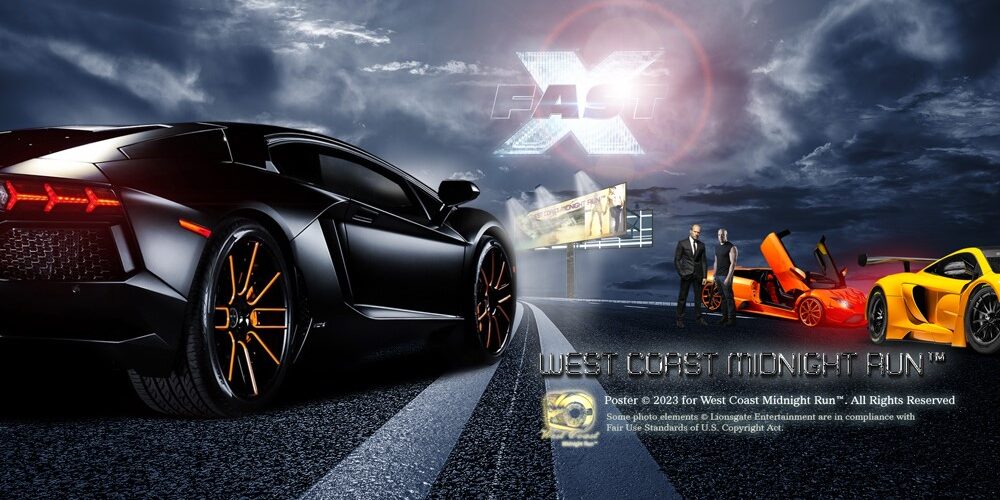 Fast X Black Supercar NFS WCMR Exclusive Poster from West Coast Midnight Run